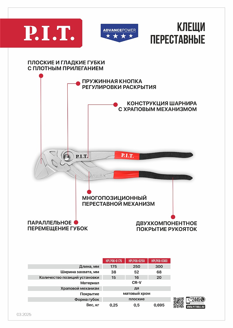 Новинка - клещи переставные P.I.T. ADVANCE Новинка - клещи переставные P.I.T. ADVANCE